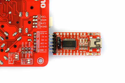 RS232-zu-USB-Platine direkt angeschlossen