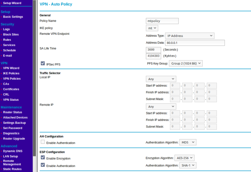 Site-to-Site mit beliebigen LANs