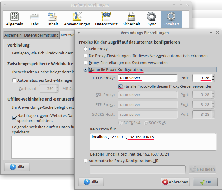  Firefox Proxy-Einstellungen