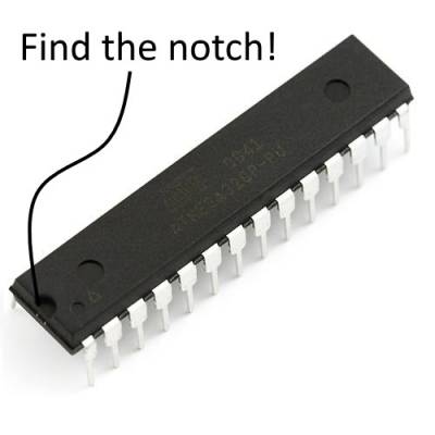  Mikrocontroller Vertiefung ("notch")finden