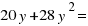 20y + 28y^2 =