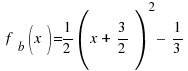 ~f_b(x)= 1/2 ( x +~ 3/2 )^2 – ~1/3