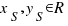 x_S, y_S in R