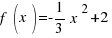 f(x) = - 1 /3 x^2+2