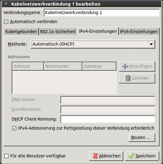  Network-Manager einzelne Verbindung